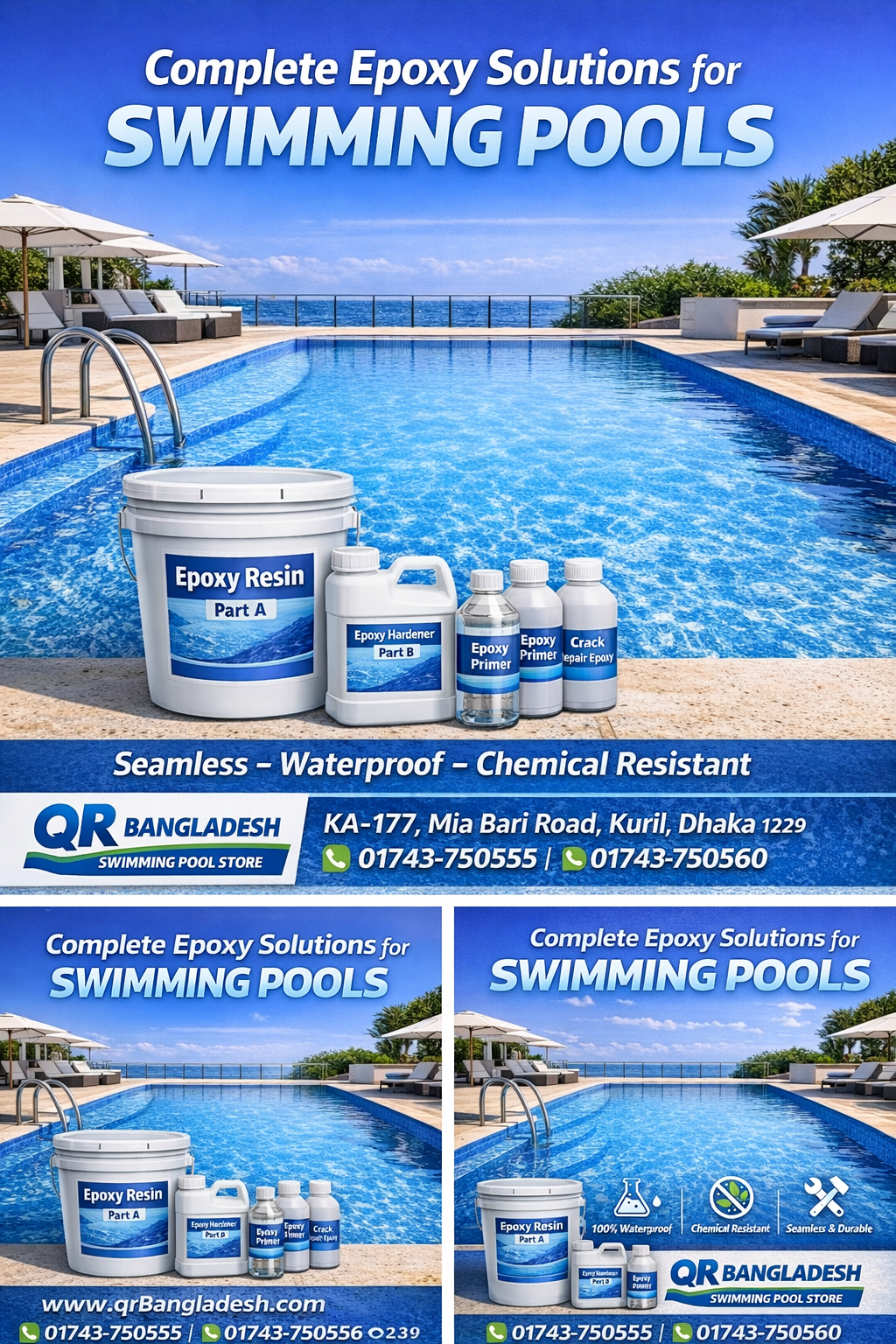 Complete Epoxy Solutions for Swimming Pools – By QR Bangladesh